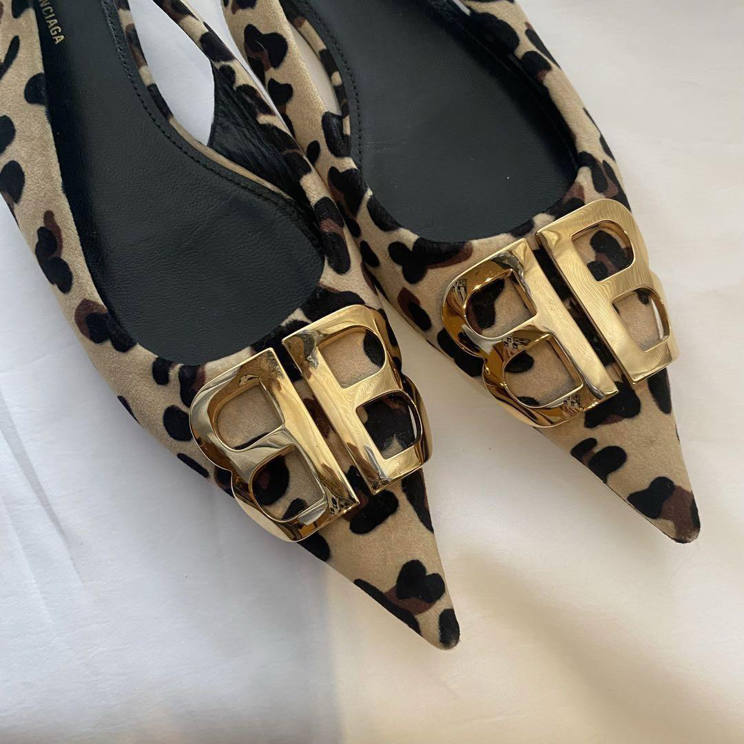 BALENCIAGA - バレンシアガレオパードハラコフラットシューズ BALENCIAGA - バレンシアガレオパードハラコフラットシューズ