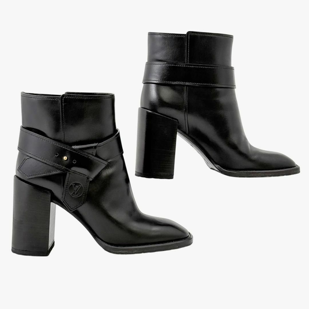 LOUIS VUITTON - 美品 ルイヴィトン アンクルブーツ 黒 24 LOUIS VUITTON - 美品 ルイヴィトン アンクルブーツ 黒 24