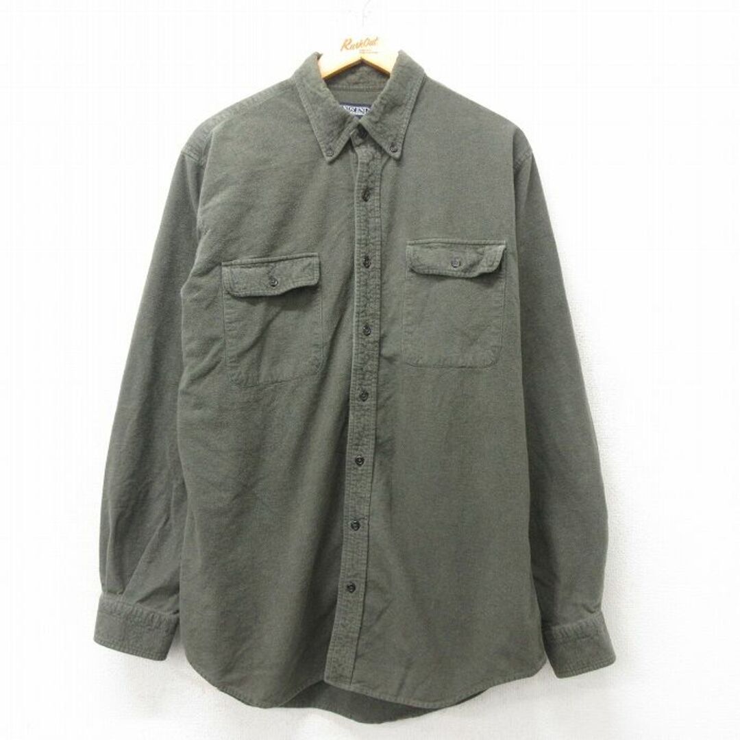 LANDS'END - XL☆古着 ランズエンド 長袖 フランネル シャツ LANDS'END - XL☆古着 ランズエンド 長袖 フランネル シャツ