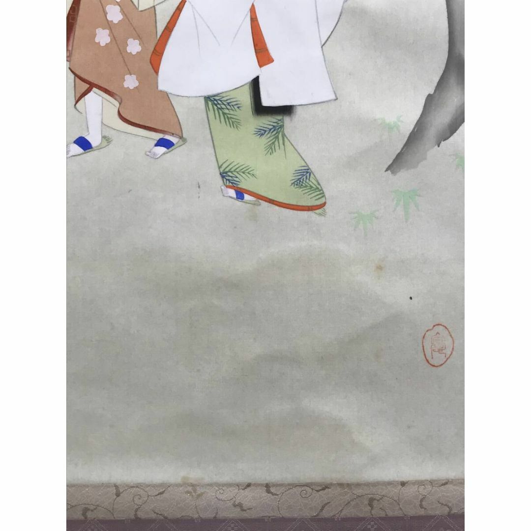 真作/作者不詳/富印/樋口富麻呂?/美人図/掛軸☆宝船☆AI-592の 真作/作者不詳/富印/樋口富麻呂?/美人図/掛軸☆宝船☆AI-592の