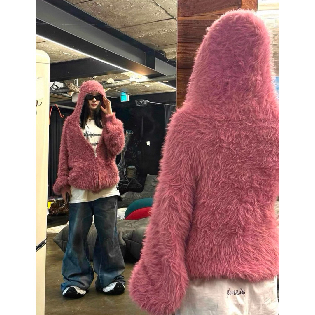 thug club サグクラブ fw24 zip knit pink ジップの通販 by mari thug club サグクラブ fw24 zip knit pink ジップの通販 by mari