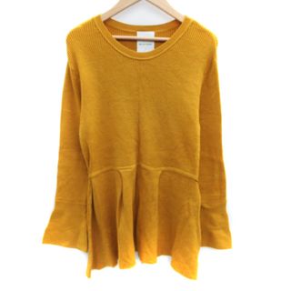 アズールバイマウジー(AZUL by moussy)のアズールバイマウジー カットソー ペプラム M マスタードイエロー(カットソー(長袖/七分))