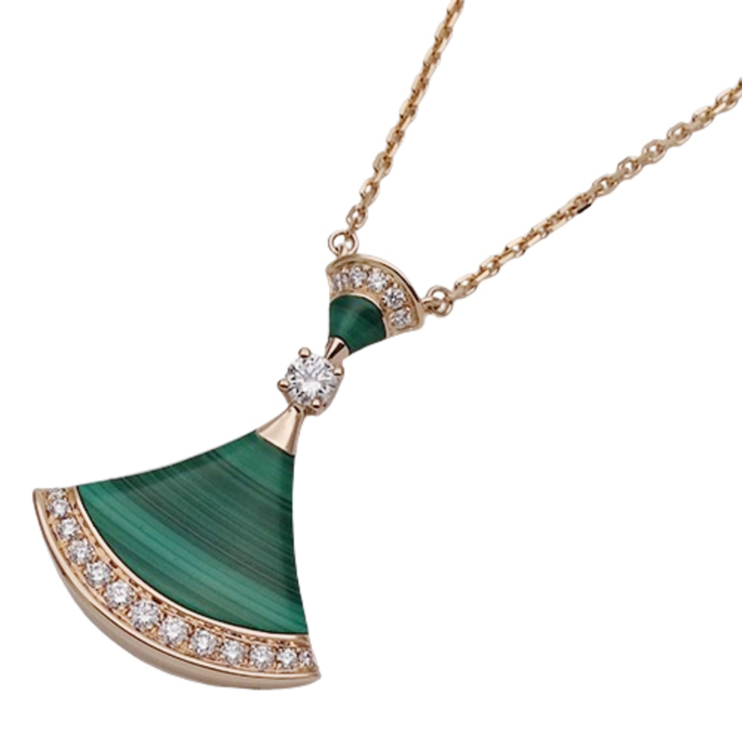 BVLGARI - ブルガリ BVLGARI ネックレス レディース ブランド 750PG マラカイト ダイヤモンド ディーヴァドリーム ピンクゴールド 351143 ジュエリー 磨き済み 【中古】