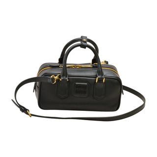 ミュウミュウ(MIU MIU)のミュウミュウ MIUMIU アルカディ レザー 2WAY ハンドバッグ ショルダー ブラック ゴールド金具 レディース F-YA970(ハンドバッグ)