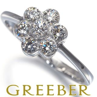 ダイヤ ダイヤモンド 0.50ct フラワー リング K18WG  限界値下げ品(リング(指輪))
