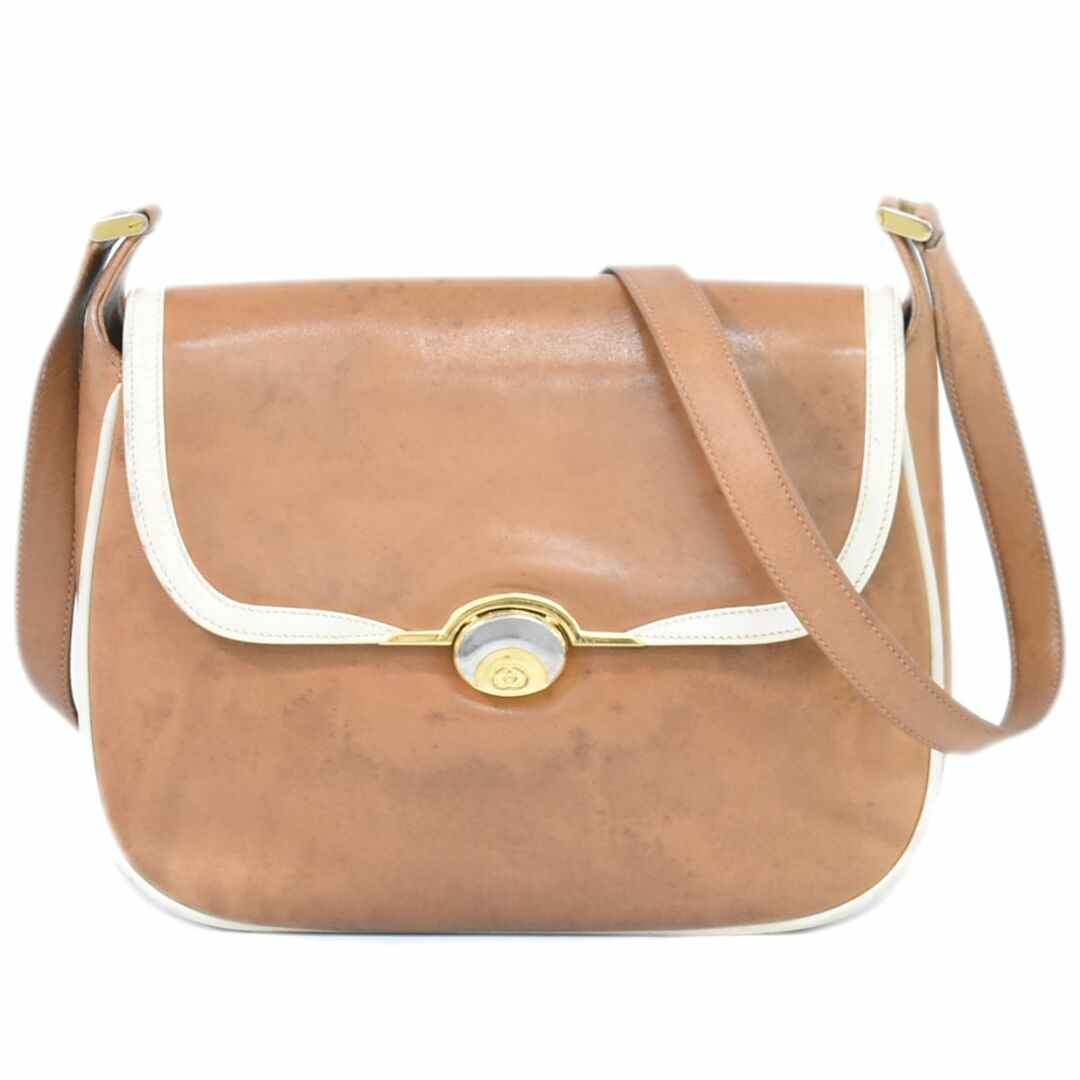GUCCI - 本物 グッチ GUCCI オールドグッチ ショルダーバッグ レザー ブラウン バッグ 中古