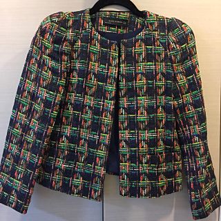 ザラ(ZARA)のZARA ノーカラーツイードジャケット(ノーカラージャケット)