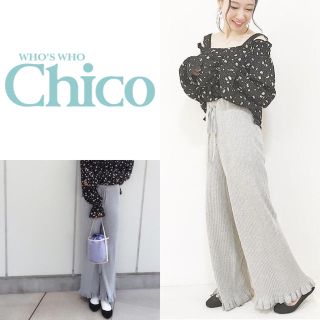 フーズフーチコ(who's who Chico)の期間限定値下げ◎who'swhoChico フリフリニットパンツ(カジュアルパンツ)