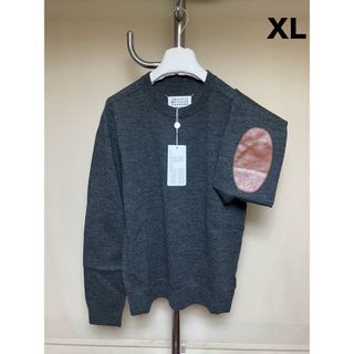 メゾンマルジェラ(Maison Margiela（旧Maison Martin Margiela）)の新品 XL マルジェラ 24aw エルボーパッチニット グレー 17465(ニット/セーター)