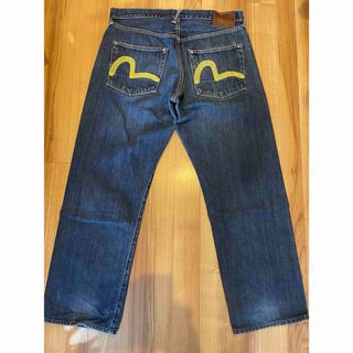 EVISU - サイズ34 黄色刺繍 赤耳 2000 NO2 エヴィス エビスの EVISU - サイズ34 黄色刺繍 赤耳 2000 NO2 エヴィス エビスの