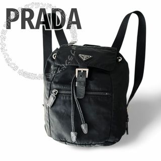 PRADA - PRADA プラダ リュックサック ナイロン 三角ロゴ ダブル PRADA - PRADA プラダ リュックサック ナイロン 三角ロゴ ダブル
