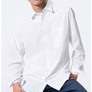 GU イージーケアブロードシャツ 白 ユニセックス