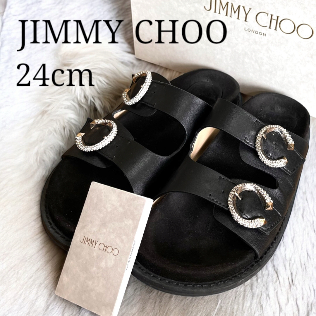 JIMMY CHOO - 【美品☆箱付】JIMMY CHOO Marga Flat サンダル JIMMY CHOO - 【美品☆箱付】JIMMY CHOO Marga Flat サンダル