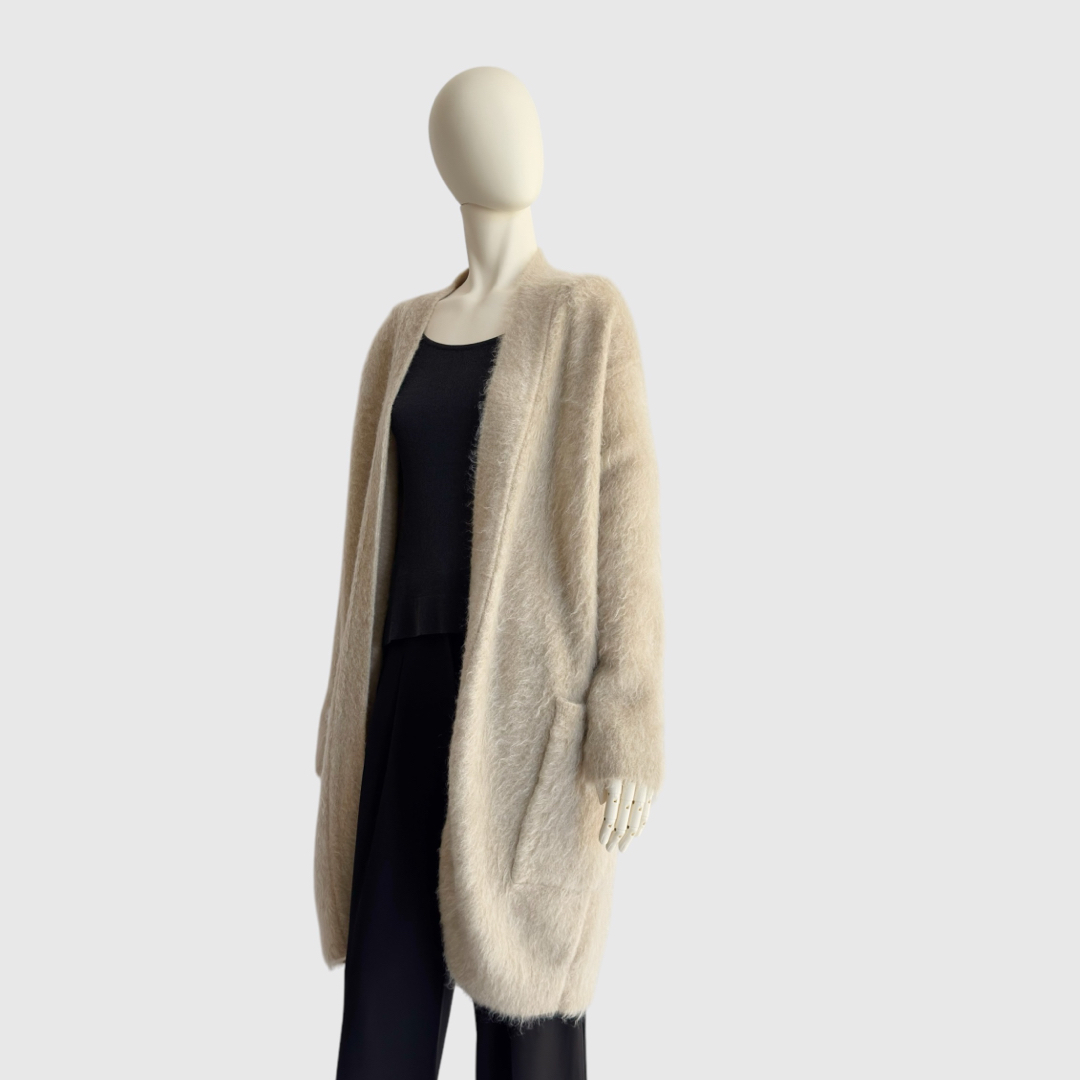 Max Mara マックスマーラ コート ベージュ ガウンコート モヘヤ Max Mara マックスマーラ コート ベージュ ガウンコート モヘヤ