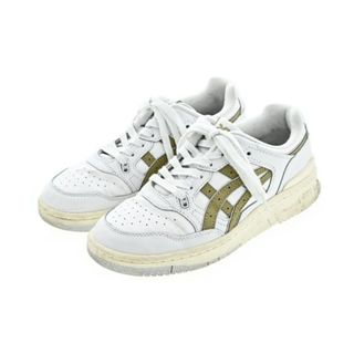 アシックスショウジ(asics)のasics アシックス スニーカー 25cm 白 【古着】【中古】(スニーカー)