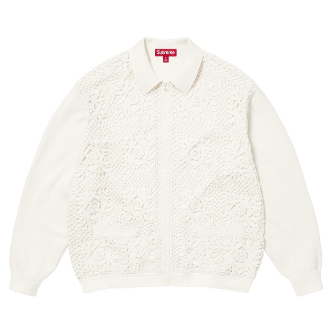 Supreme - 【Mサイズ】Crochet Zip Up Cardigan(クロシェジップ Supreme - 【Mサイズ】Crochet Zip Up Cardigan(クロシェジップ