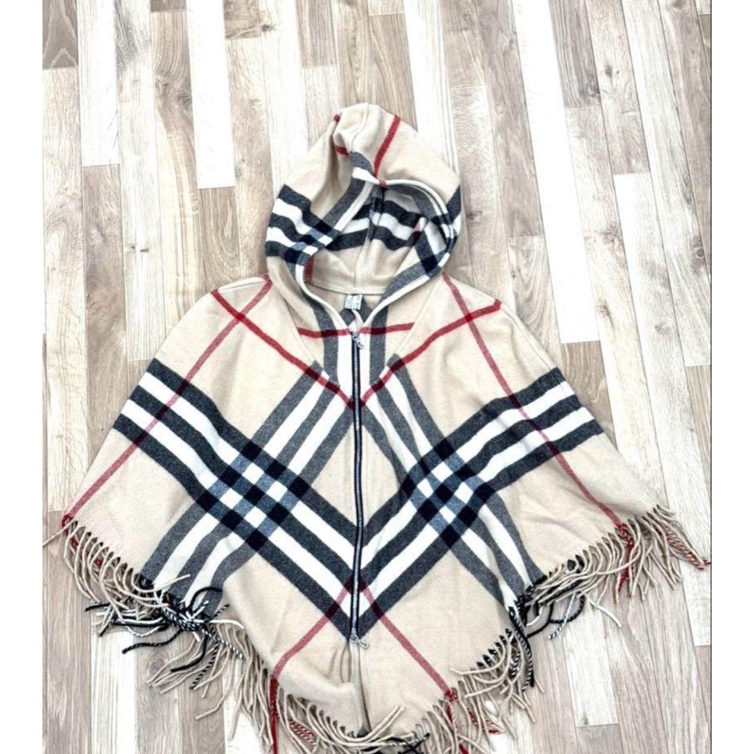 BURBERRY チェック柄 フード付きポンチョ BURBERRY チェック柄 フード付きポンチョ