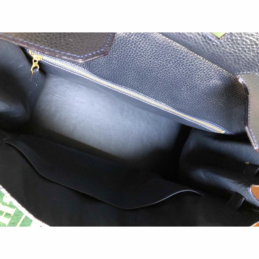 HIGH-CLASS ハンドバッグ レザー ゴールド金具 高級感 ネイビー HIGH-CLASS ハンドバッグ レザー ゴールド金具 高級感 ネイビー
