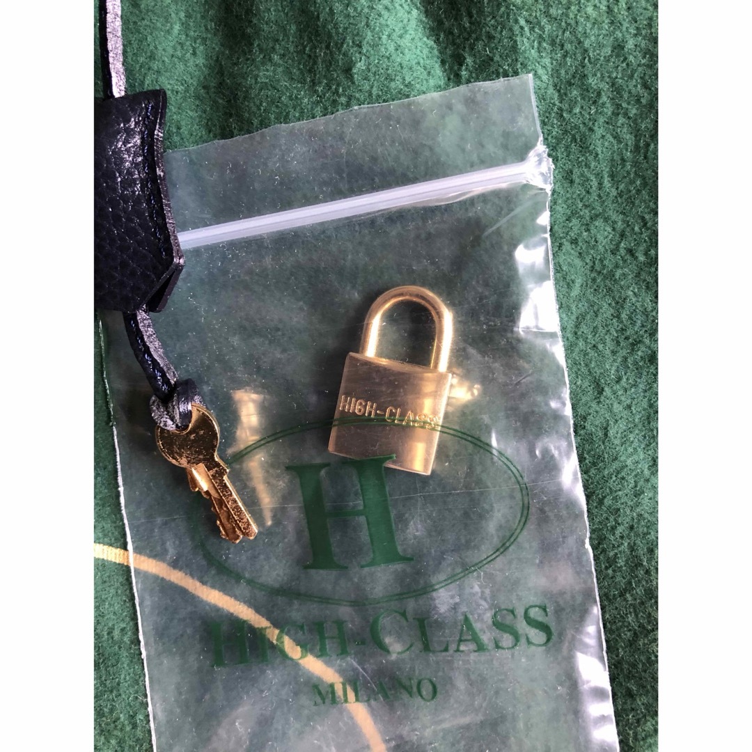 HIGH-CLASS ハンドバッグ レザー ゴールド金具 高級感 ネイビー HIGH-CLASS ハンドバッグ レザー ゴールド金具 高級感 ネイビー