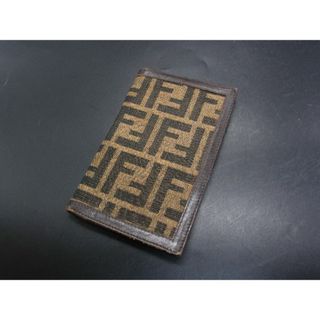 FENDI - FENDI フェンディ ズッカ柄 キャンバス×レザー カードケース カード入れ マルチケース ブラウン系 DH1444