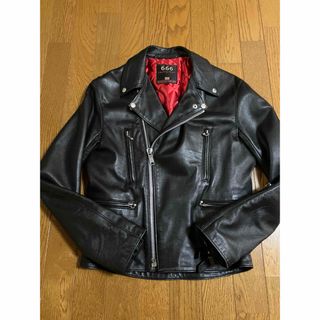 美品 666 ブラック ダブルライダースジャケット サイズ36 美品 666 ブラック ダブルライダースジャケット サイズ36