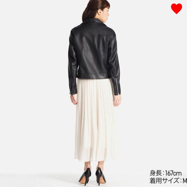 UNIQLO(ユニクロ)のユニクロ＊ネオレザーライダースダブルジャケット レディースのジャケット/アウター(ライダースジャケット)の商品写真