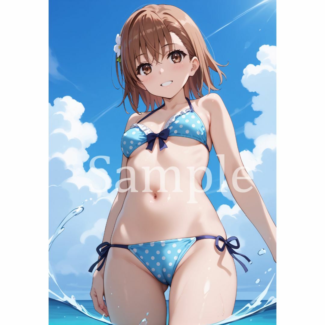 RA0037御坂美琴(とある科学の超電磁砲)アートポスターA4美少女美女イラスト エンタメ/ホビーの美術品/アンティーク(絵画/タペストリー)の商品写真