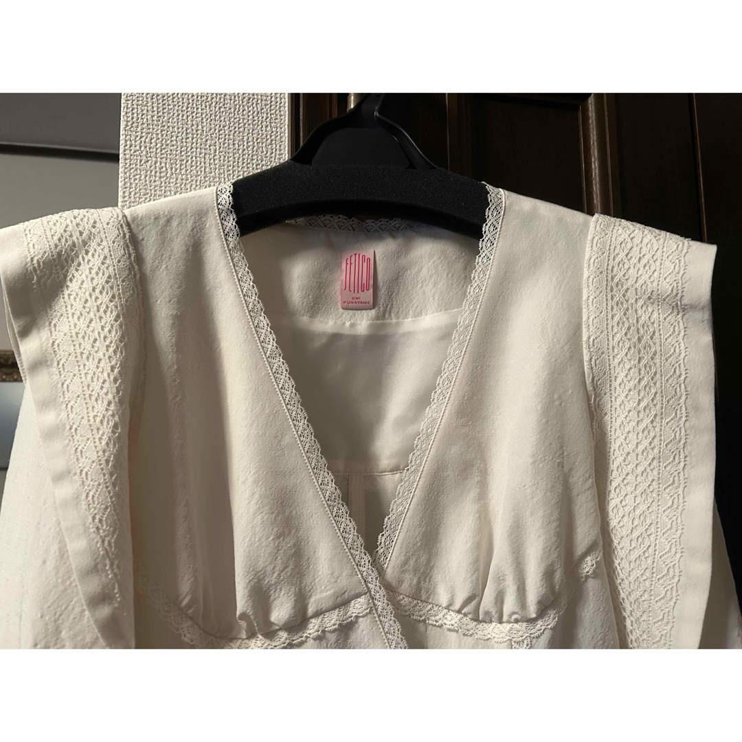 未使用】FETICO フェティコ LACE-PANELED JACKET 白の通販 by 未使用】FETICO フェティコ LACE-PANELED JACKET 白の通販 by