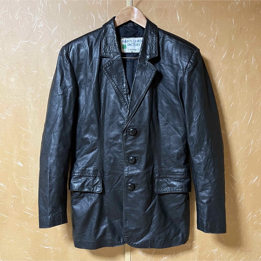 【激安アウトレット!】 メキシコ製 70s GABY'S 黒 テーラード FACTORY LEATHER ジャケット・アウター