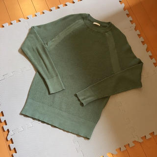 ジーユー(GU)のGU今季ワッフルクルーネックセーター完売Sサイズ(Tシャツ(長袖/七分))