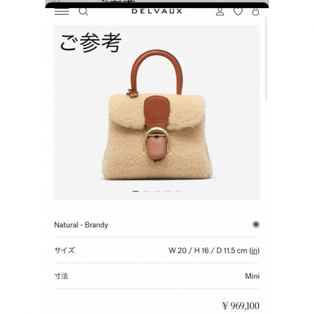 DELVAUX(デルヴォー)の美品 DELVAUX デルボー ブリヨン ミニ シアリング　モコモコ レディースのバッグ(ハンドバッグ)の商品写真