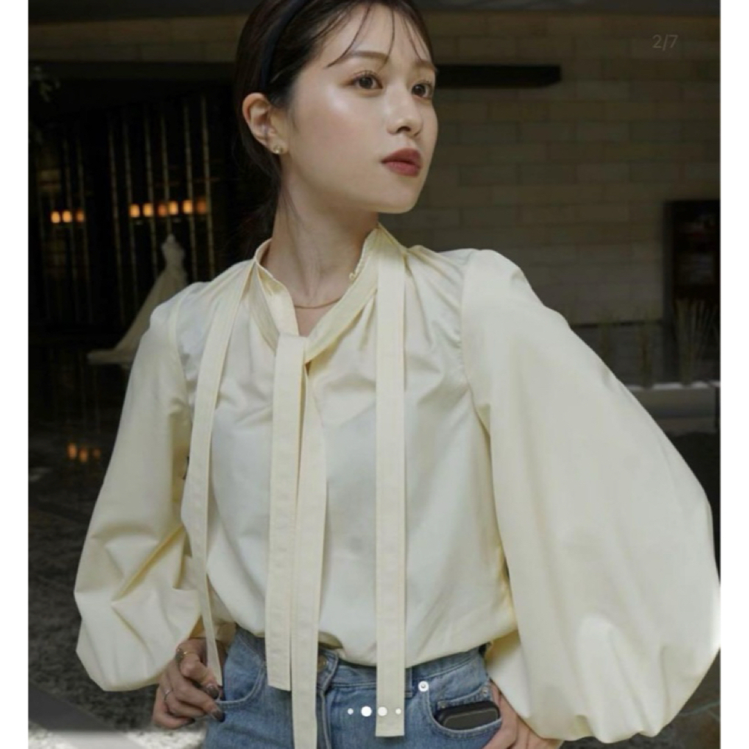 LAUBEBLANC Double tie Blouse イエロー トップス LAUBEBLANC Double tie Blouse イエロー トップス