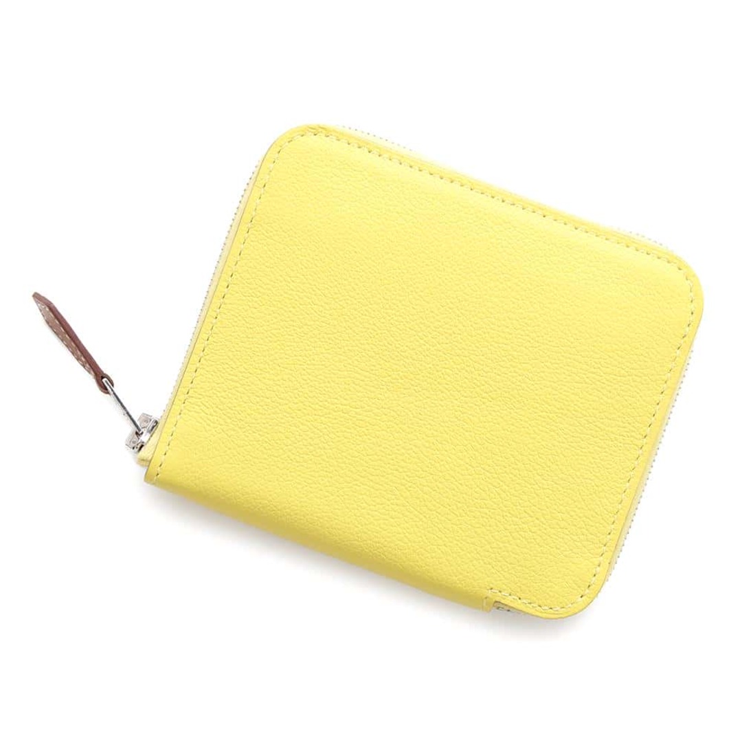 HERMES - エルメス コインケース アザップコンパクト シルクイン ライム/シルバー金具 エバーカラー B刻印