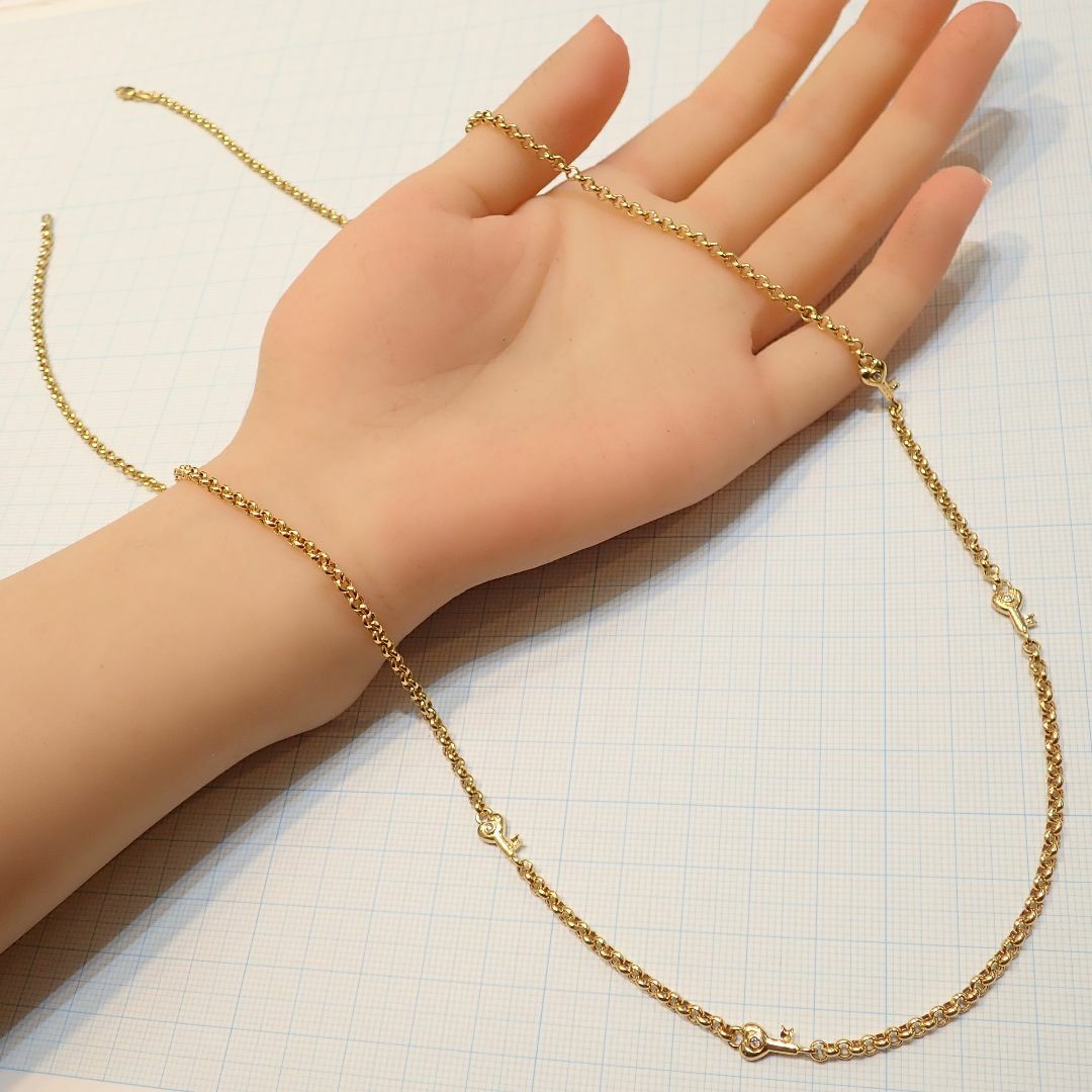 ■750マールネックレス 8.6g 70cm■パイプ アズキ チェーン(丸小豆)
