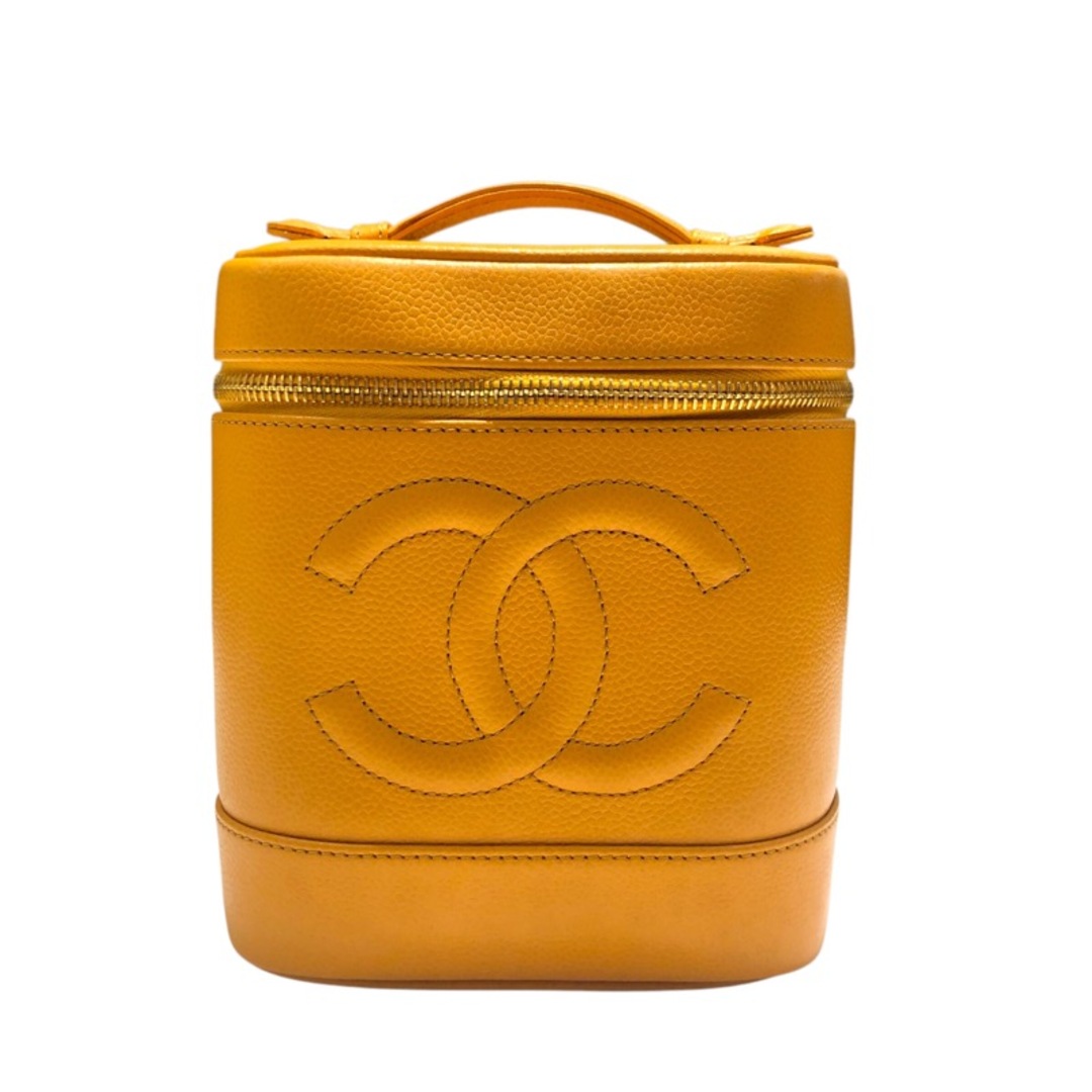 CHANEL - 　シャネル CHANEL バニティバッグ A01998 オレンジ ゴールド金具  キャビアスキン レディース ハンドバッグ