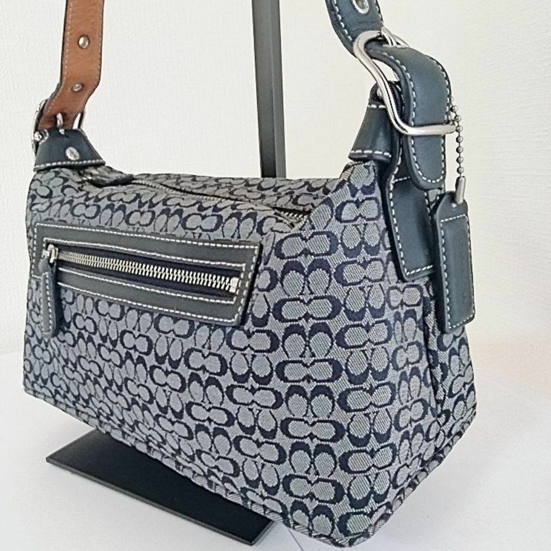 coach コーチ トートバッグ シグネチャー PVCレザー A4 ネイビー