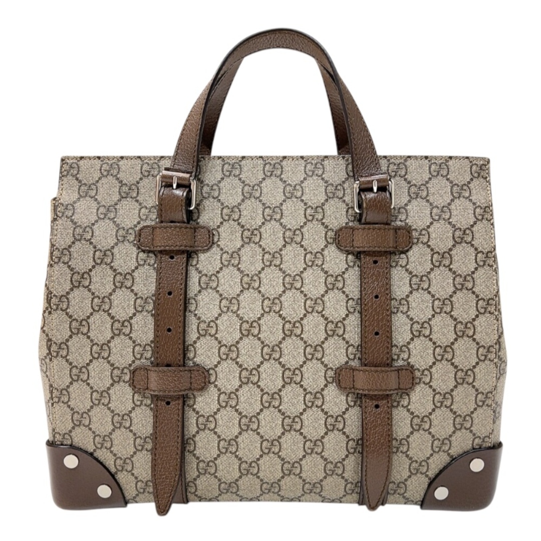 GUCCI - 　グッチ GUCCI GGスプリームトートバッグ 643814 グレー/ブラウン  GGスプリームキャンバス ユニセックス トートバッグ