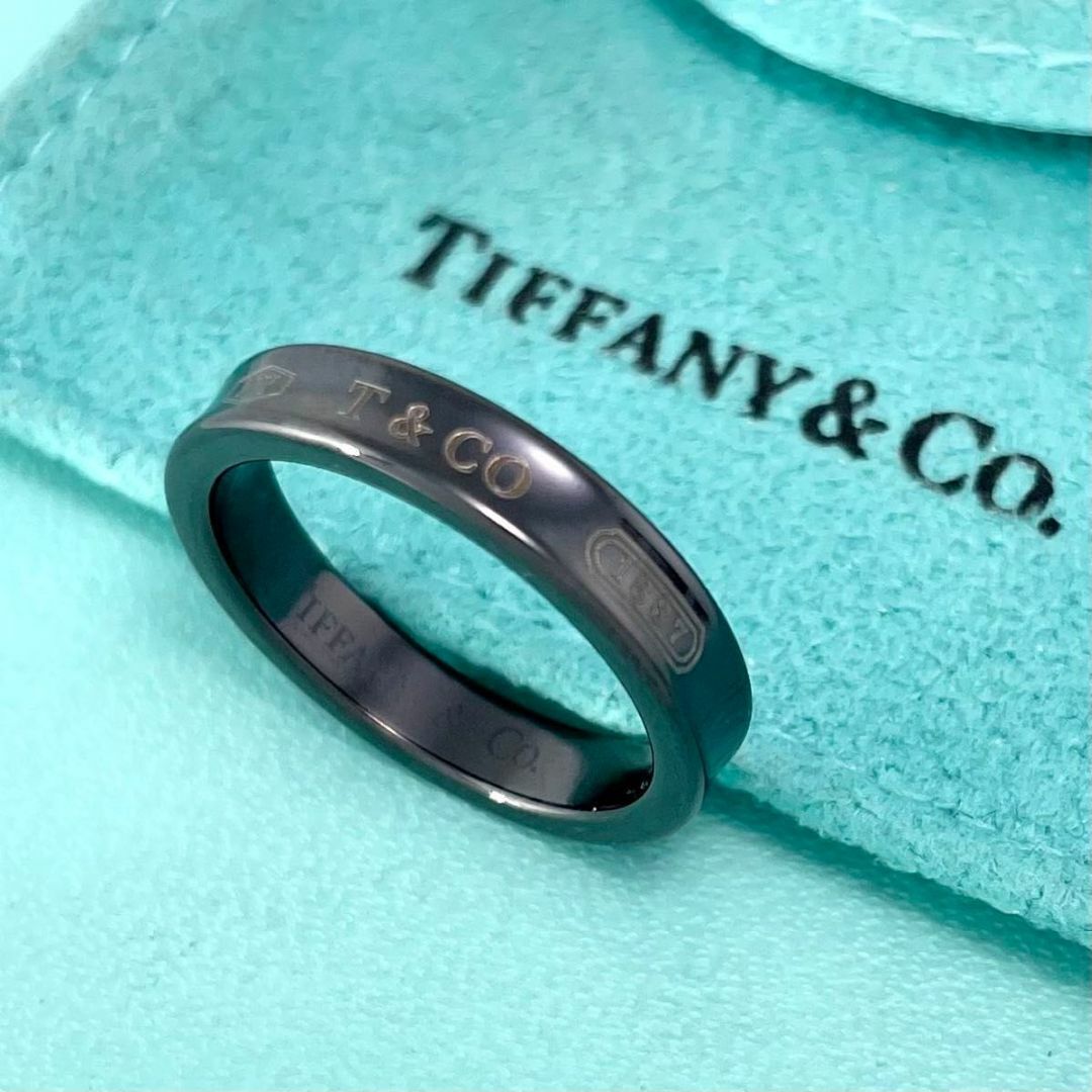 Tiffany & Co. - ティファニー 美品 ブラック チタン ナロー Tiffany & Co. - ティファニー 美品 ブラック チタン ナロー