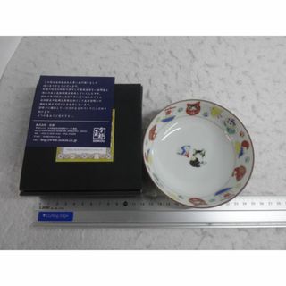 新品　九谷焼　4号鉢　小鉢　皿　アルス　磁器　カラー　わちふぃーるど　ダヤン　猫(食器)