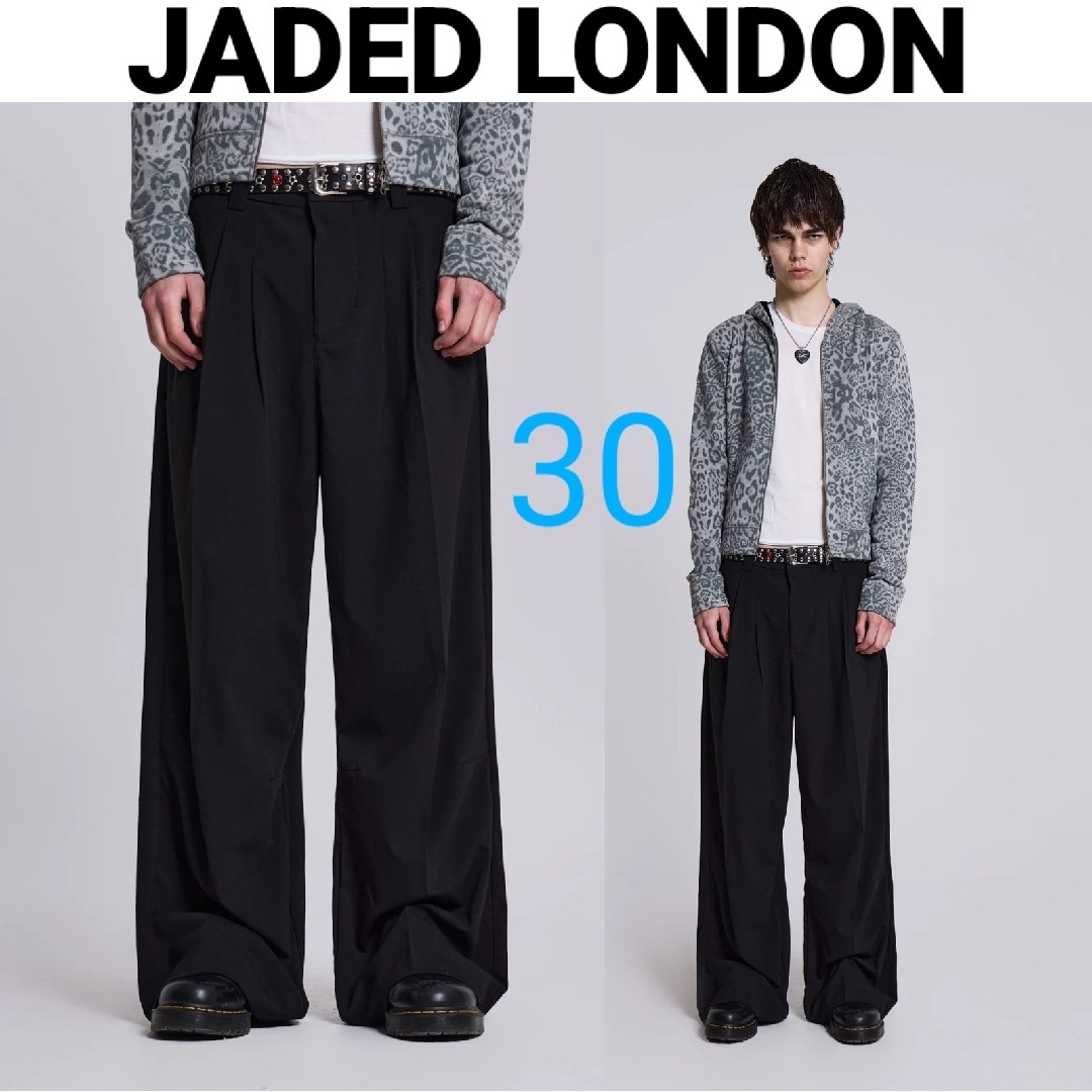 新品】JADED LONDON バギースラックス ブラック 30 新品】JADED LONDON バギースラックス ブラック 30