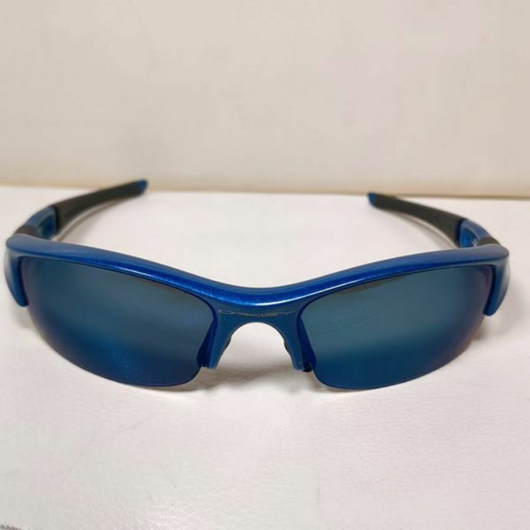 オークリー フラックジャケット ブルー 偏光レンズ 03-919 サングラス Oakley - オークリー フラックジャケット ブルー 偏光レンズ 03