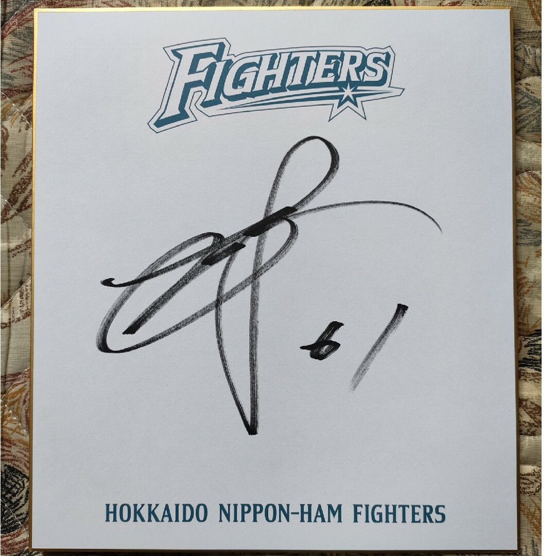北海道 日本ハム ファイターズ 今川 優馬 #61 直筆 サイン ロゴ 色紙 スポーツ/アウトドアの野球(記念品/関連グッズ)の商品写真