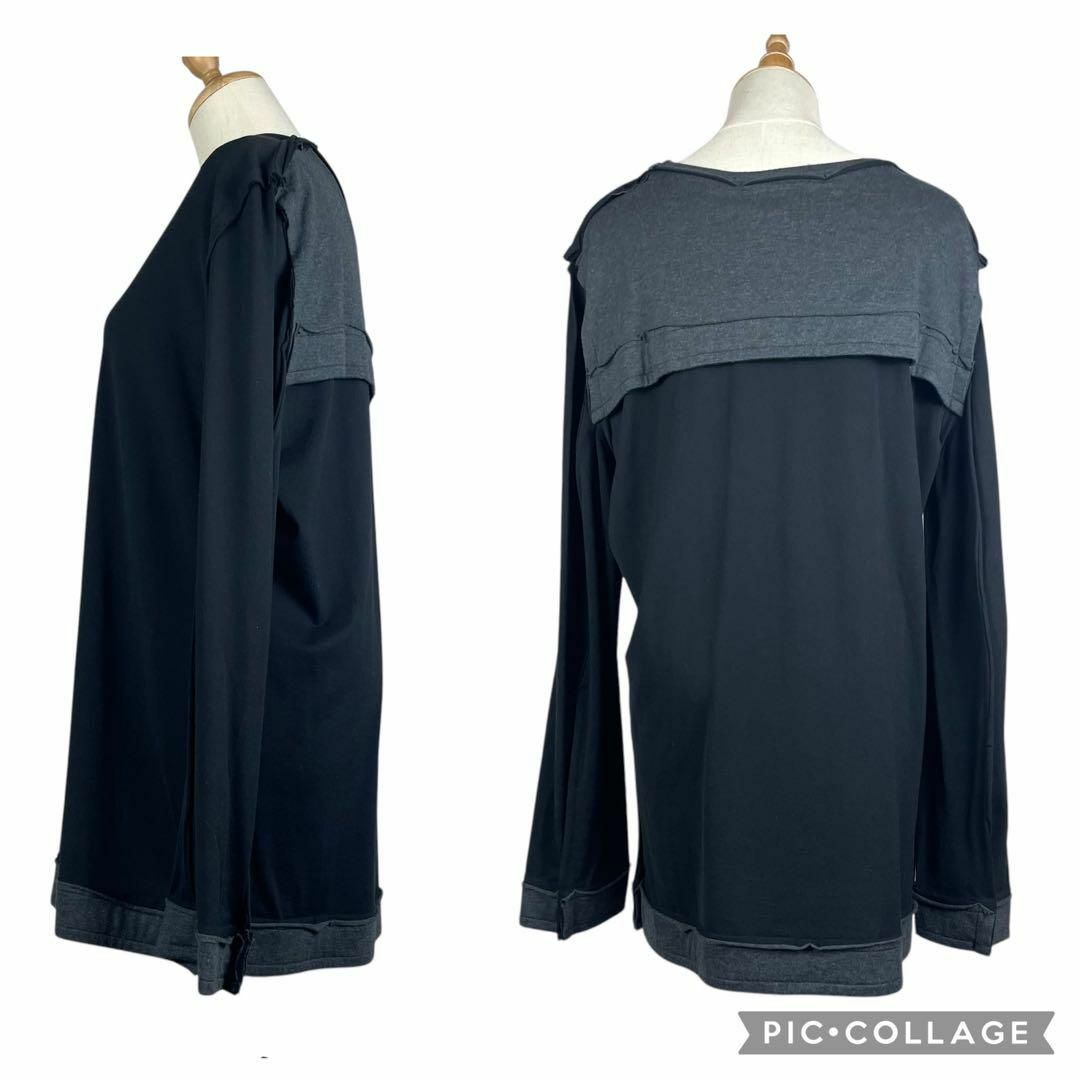 【新品・未使用】LIMI feu リミフゥ★長袖トップス 黒×グレー サイズ02 新品・未使用】LIMI feu リミフゥ☆長袖トップス黒×グレーサイズ02