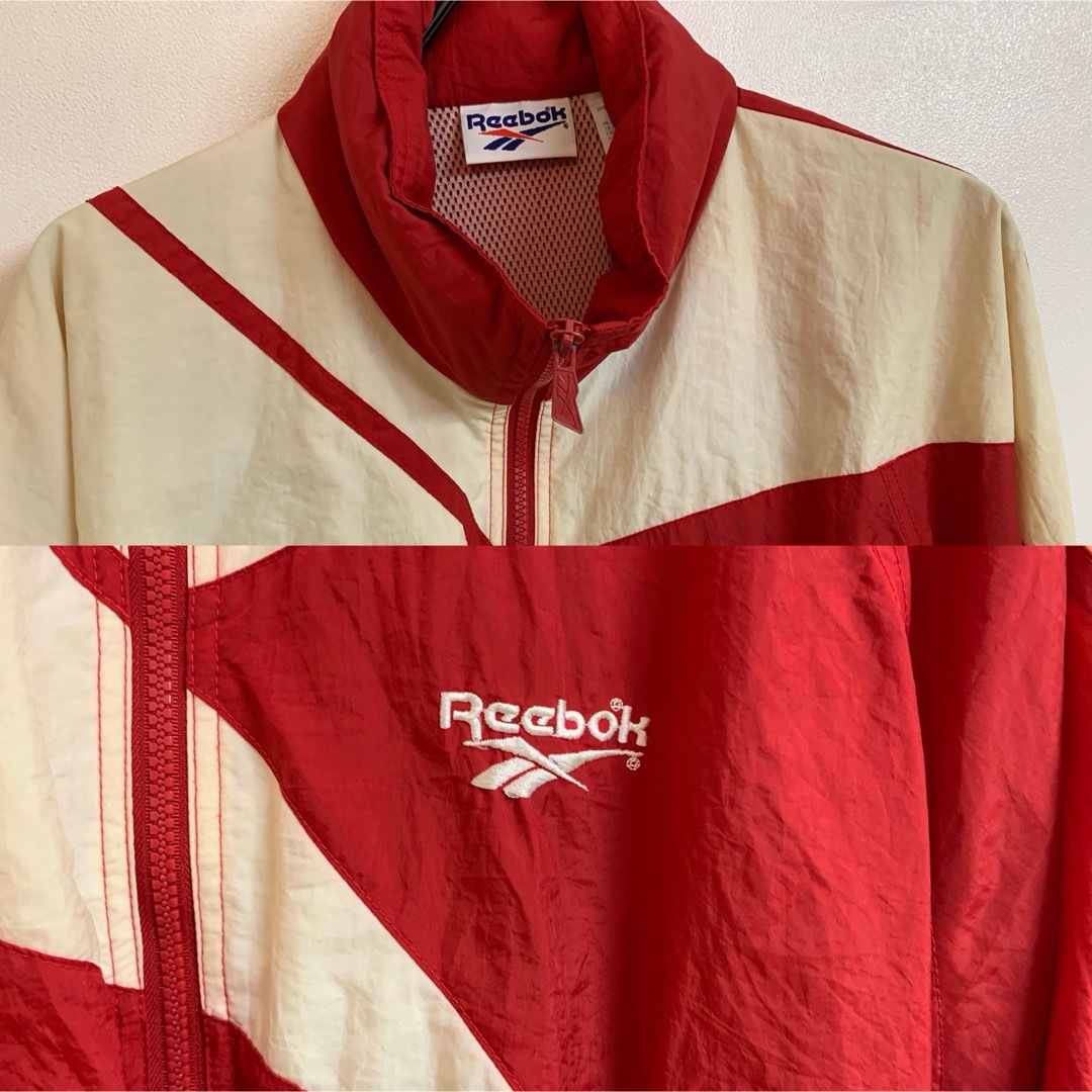 Reebok VINTAGE 80s〜90s ベクターロゴナイロンジャケット M Reebok VINTAGE 80s〜90s ベクターロゴナイロンジャケット M