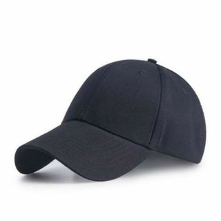 ブラック　深め キャップ　無地　シンプル　スポーツ　UVカット　紫外線対策　帽子(キャップ)