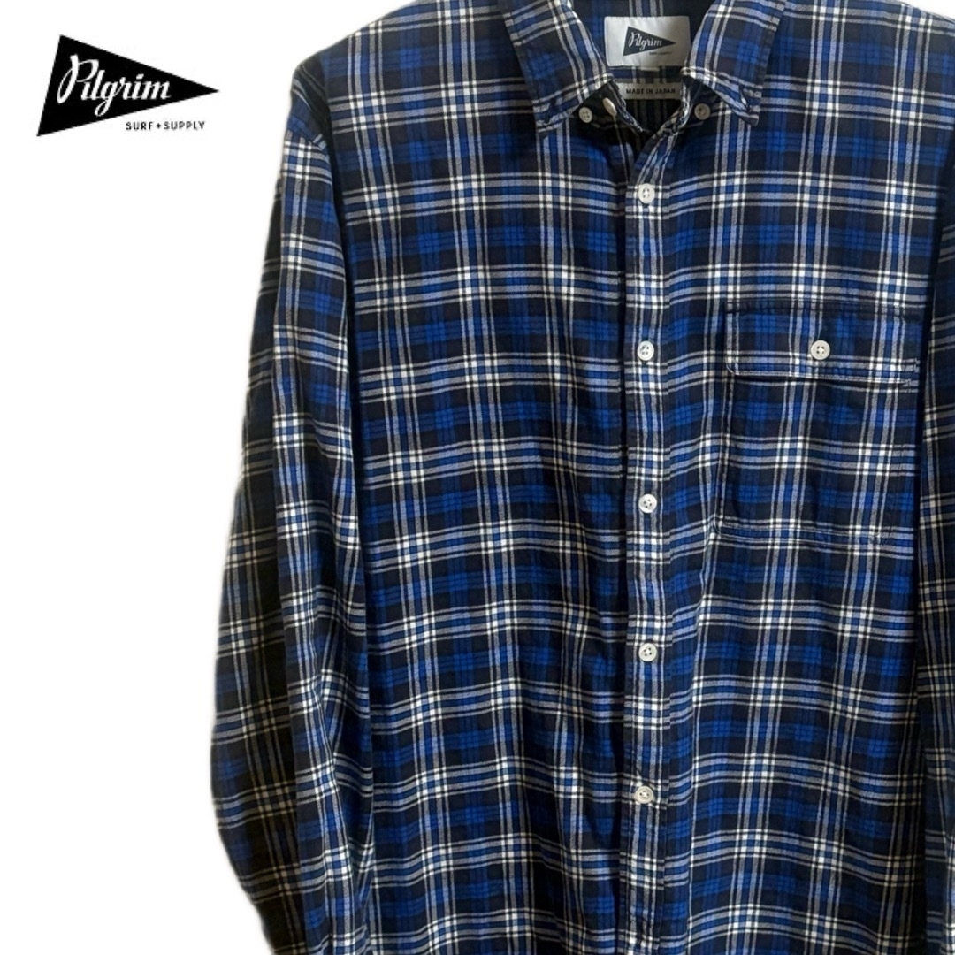 Pilgrim surf+supply チェックボタンダウンシャツ　size L