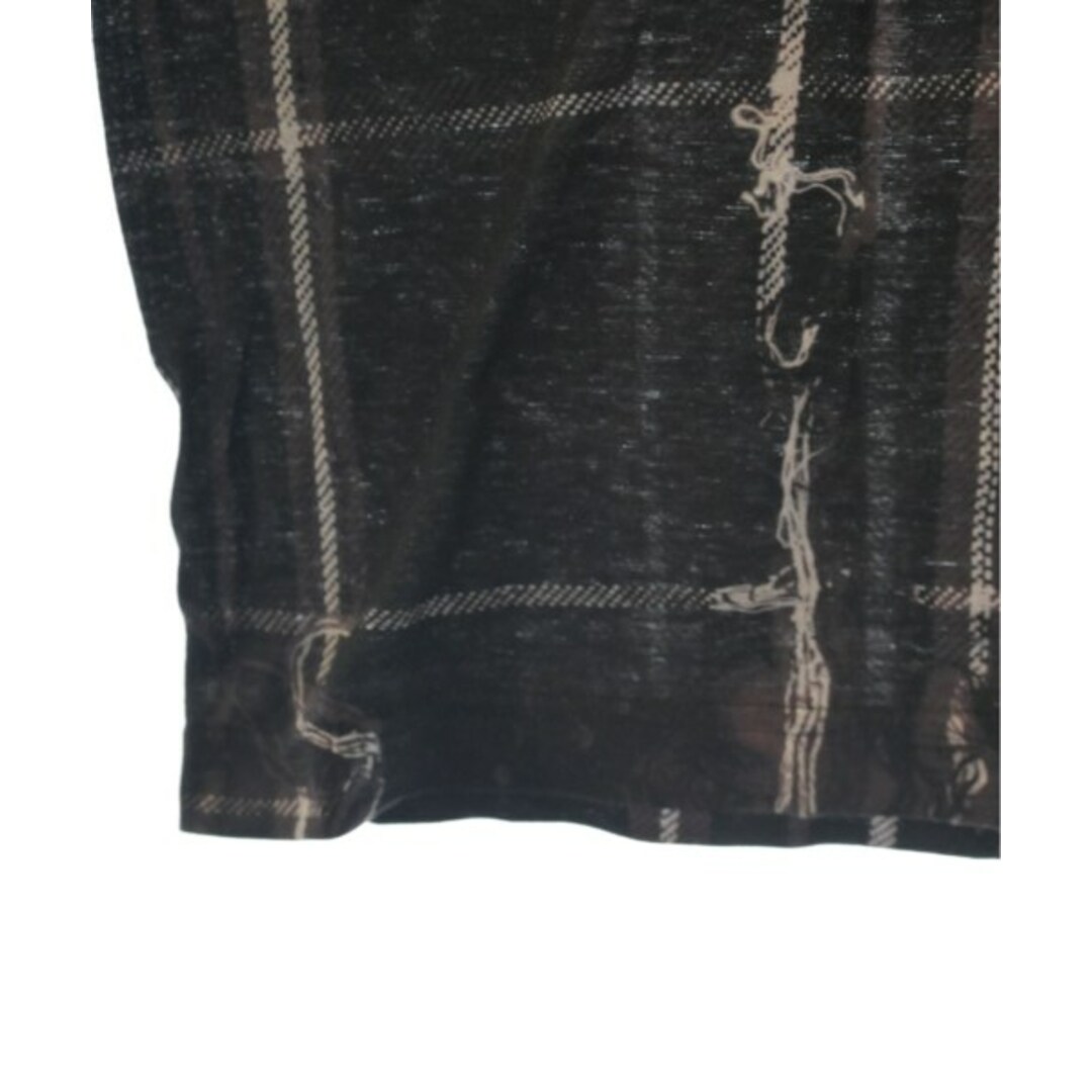 Y's ワイズ Tシャツ・カットソー 黒xアイボリー 2200125E0211 Y's - Y's ワイズ Tシャツ・カットソー 2(S位) 黒x茶xアイボリー