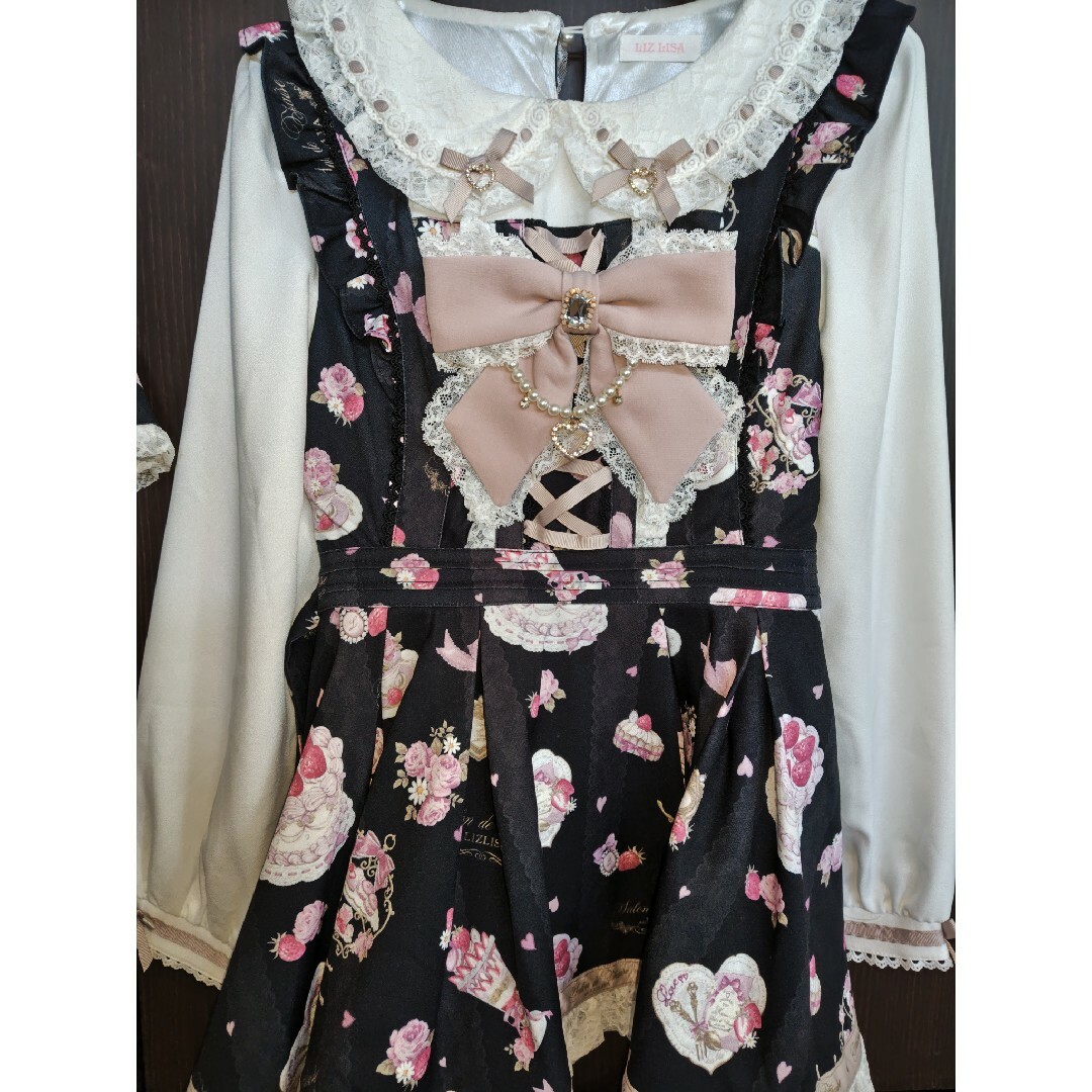 LIZ LISA - LIZLISA Salon de Fraise 柄 セットアップ ブラック LIZ LISA - LIZLISA Salon de Fraise 柄 セットアップ ブラック