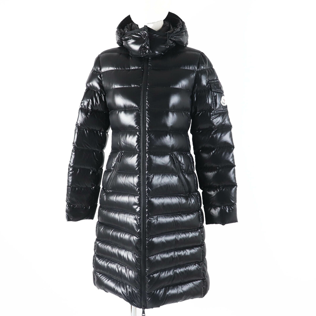 MONCLER - 極美品◎MONCLER モンクレール 18-19AW MOKA モカ ワッペン・フード付き ロングダウンコート ブラック 0 レディース
