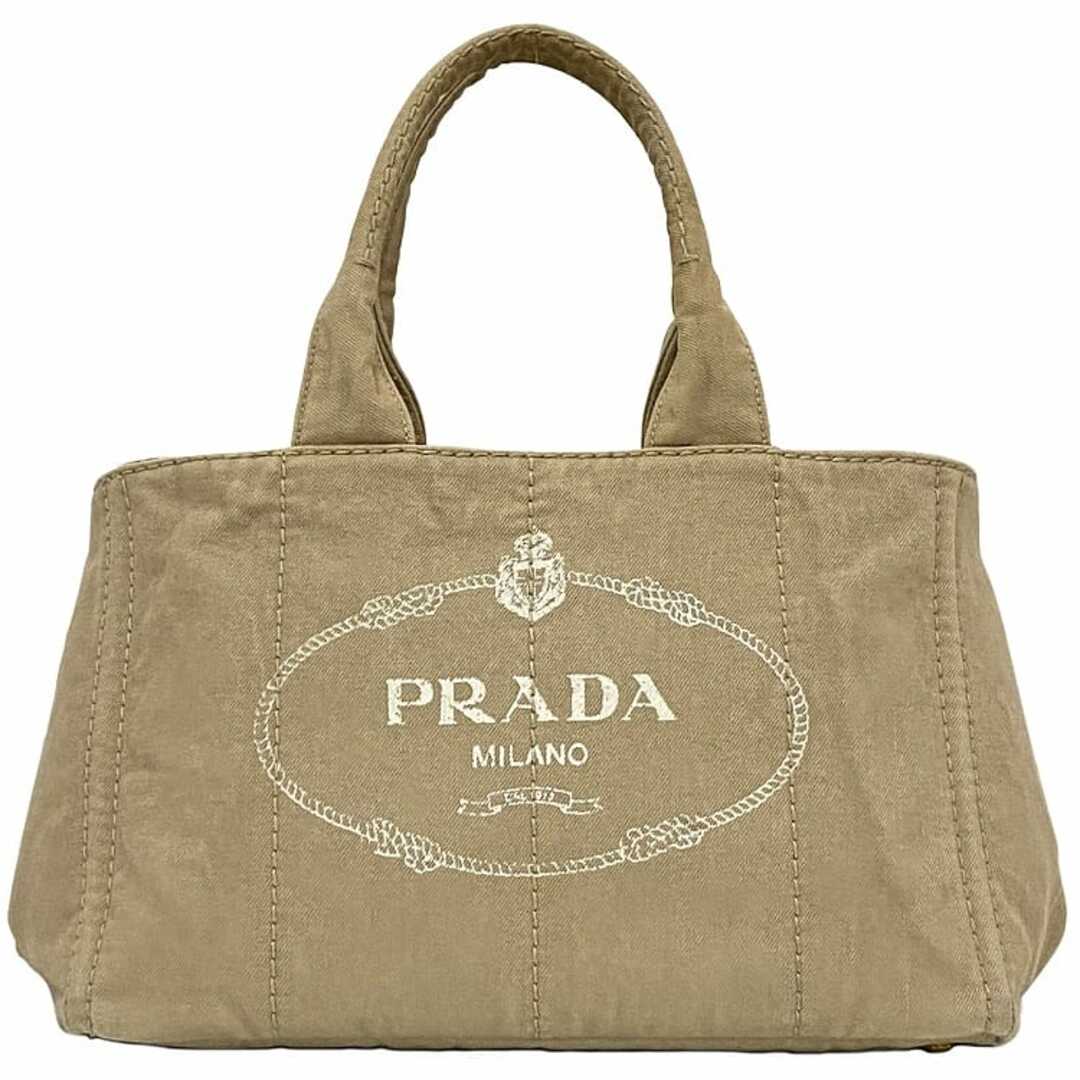 PRADA - プラダ トートバッグ カナパトート ベージュ カナパ B1872B ロゴ キャンバス 中古 197 PRADA シンプル 大容量 定番 人気 ロゴ ステッチ レディース メンズ 布バッグ ヴィンテージ 自立 ポケット豊富 書類 a4